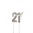 Cake Toppers - 21st - Silver Plated Metal