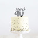 Cake Toppers - 40th - Silver Plated Metal