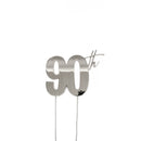 Cake Toppers - 90th - Silver Plated Metal