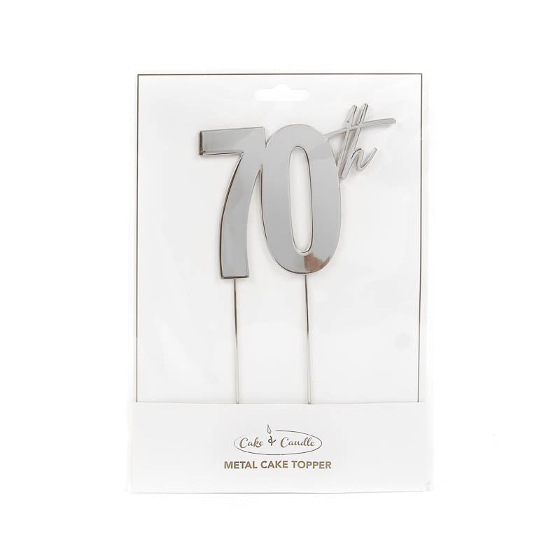 Cake Toppers - 70th - Silver Plated Metal