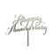 Cake Topper - Happy Anniversary - Silver Mirror Acrylic