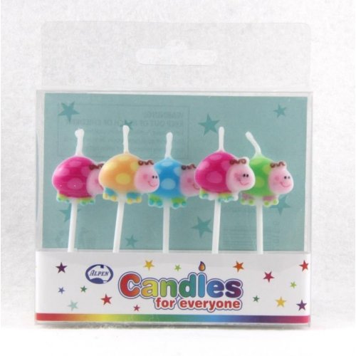 Candles: Pastel Lady Bugs 5pk