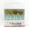 Candles: Gold Glitter Hearts 5pk