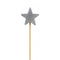 Candle: Silver Glitter Star - long stick candle