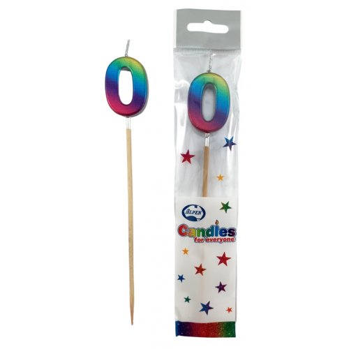 Candle: Rainbow Metallic Long Stick