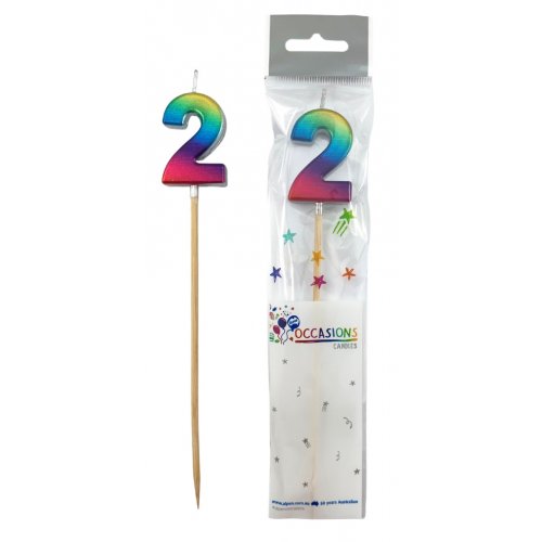 Candle: Rainbow Metallic Long Stick #2