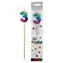 Candle: Rainbow Metallic Long Stick