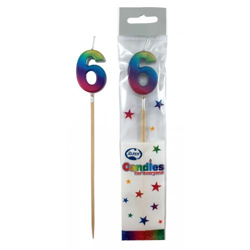 Candle: Rainbow Metallic Long Stick