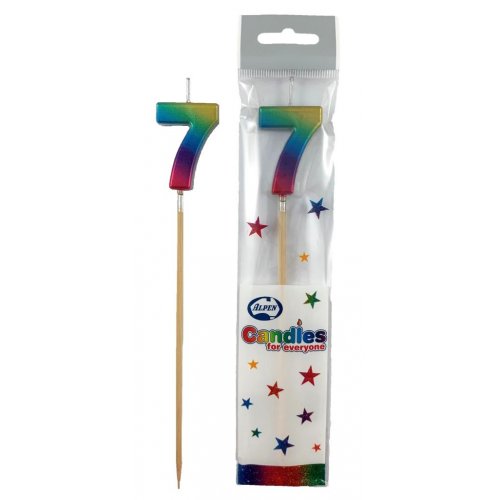 Candle: Rainbow Metallic Long Stick