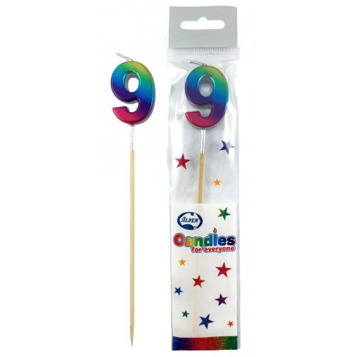 Candle: Rainbow Metallic Long Stick #9