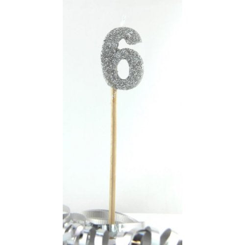 Candle: Silver Glitter #6