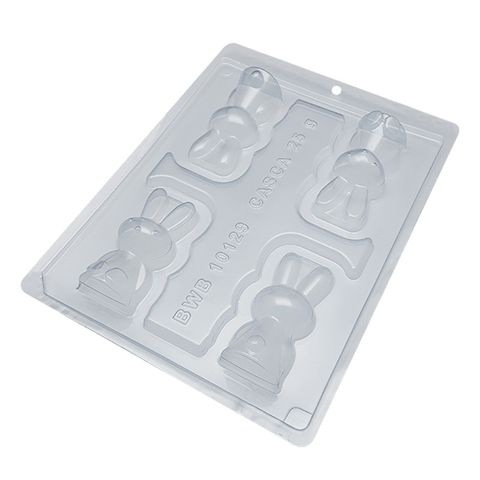 Chocolate Mould - Small Modern Easter Bunnies - 3 Piece Mould