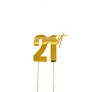 Cake Toppers - 21st - Gold Plated Metal