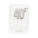 Cake Toppers - 40th - Silver Plated Metal