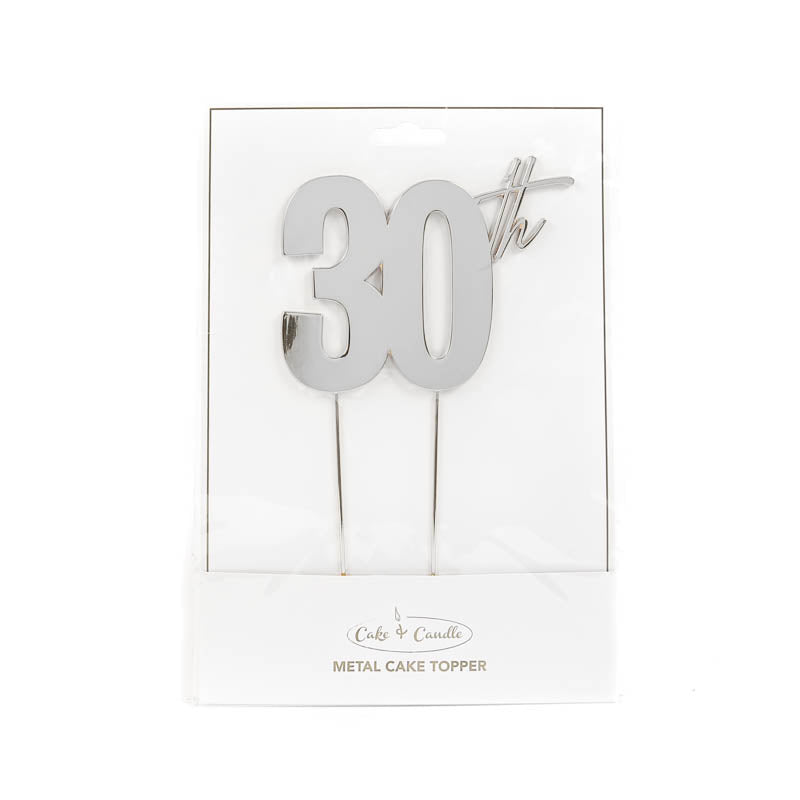 Cake Toppers - 30th - Silver Plated Metal