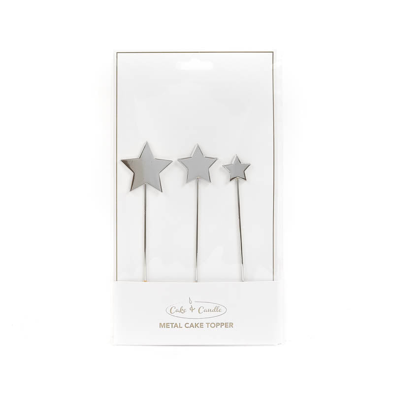 Cake Toppers - Trio of Stars - Silver Plated