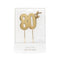 Cake Toppers - 80th - Gold Plated Metal
