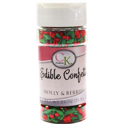 Christmas Holly & Berries Sprinkle Mix 74gm
