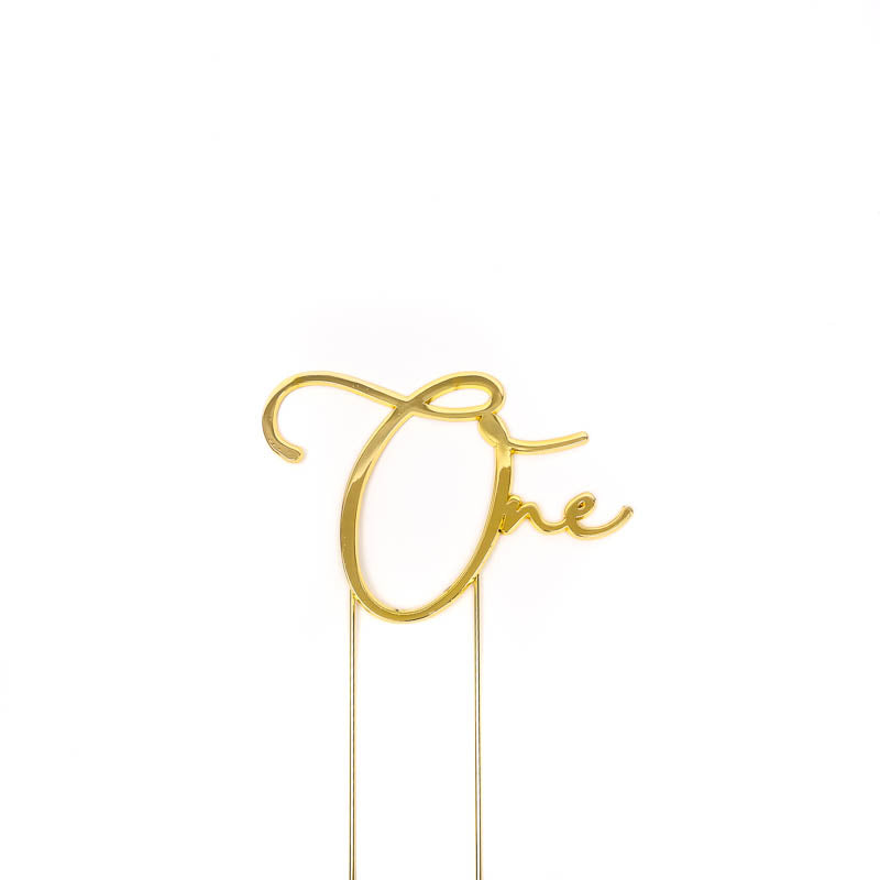 Cake Toppers - One - Gold Plated Metal