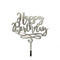 Cake Topper - Happy Birthday - Silver Mirror Acrylic