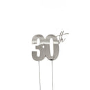 Cake Toppers - 30th - Silver Plated Metal