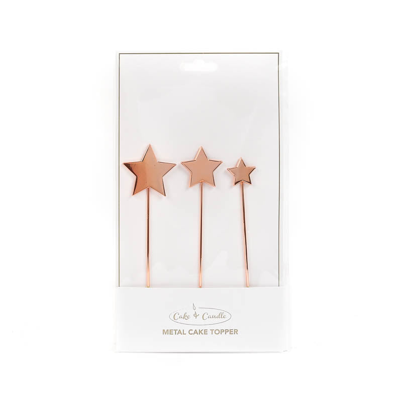 Cake Toppers - Trio of Stars - Rose Gold Plated