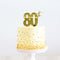 Cake Toppers - 80th - Gold Plated Metal
