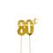Cake Toppers - 80th - Gold Plated Metal