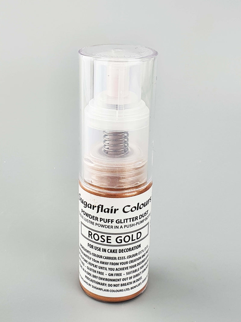 Rose Gold Powder Puff Glitter Pump