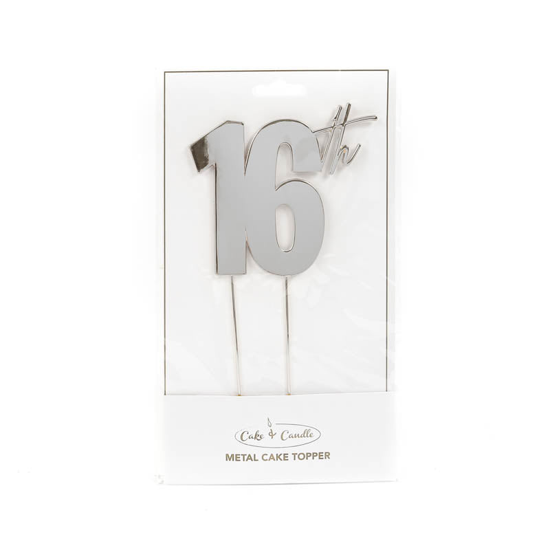 Cake Toppers - 16th - Silver Plated Metal