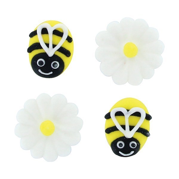 Sugar Decorations - Bees & Daisies 12pcs