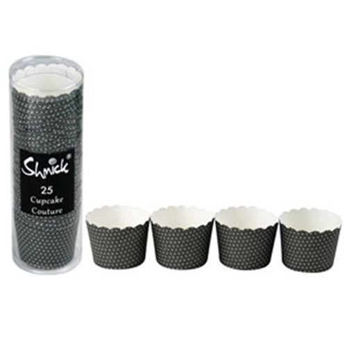 Cupcake Cups - Black Dot Self Standing Baking Cups 30pk