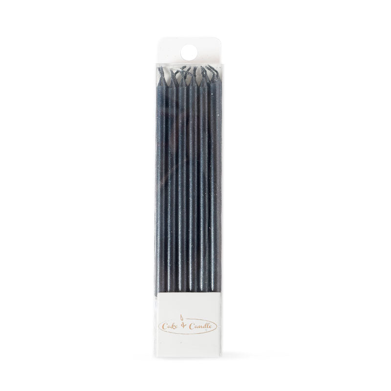 Candles:  Black 12cm Tall Candles - 12pk