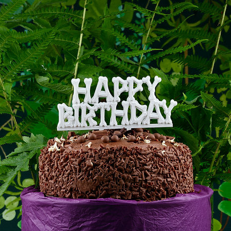 Cake Topper - Happy Birthday in Bones Font