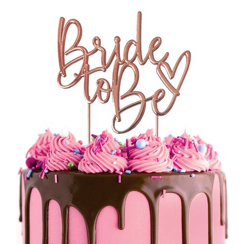 Cake Topper - Bride to Be - Rose Gold Metal