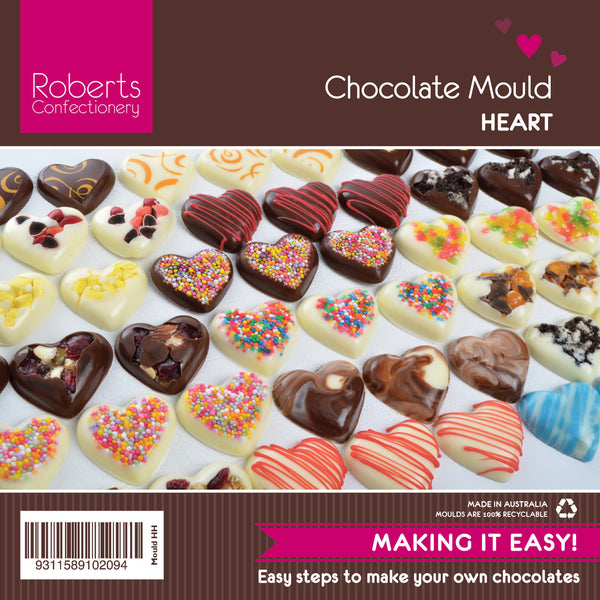 HEARTS (SMALL) CHOCOLATE MOULD WITH RECIPE CARD