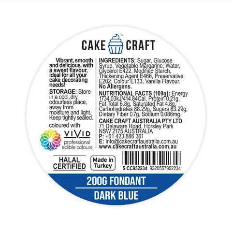 Cake Craft RTR Fondant 200g - Royal Blue / Dark Blue