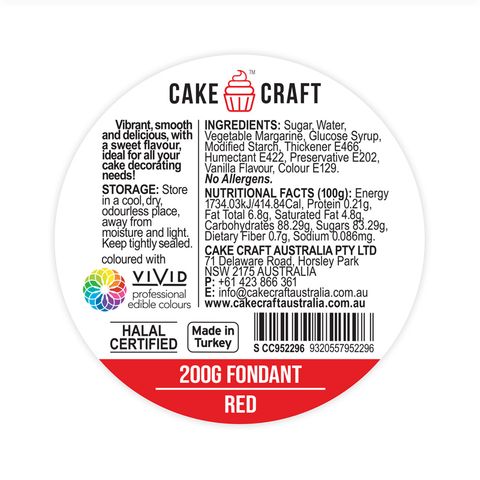 Cake Craft RTR Fondant 200g - Red
