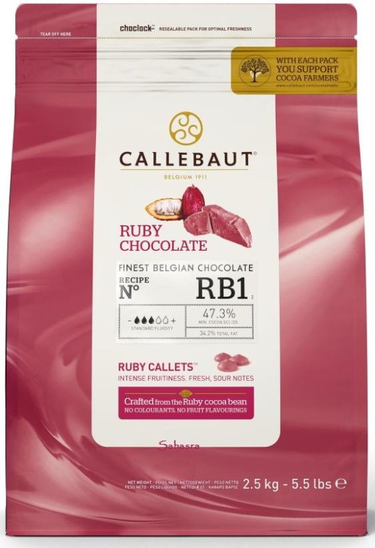 Callebaut Ruby Couverture Chocolate Callets 47.3% - 2.5kg