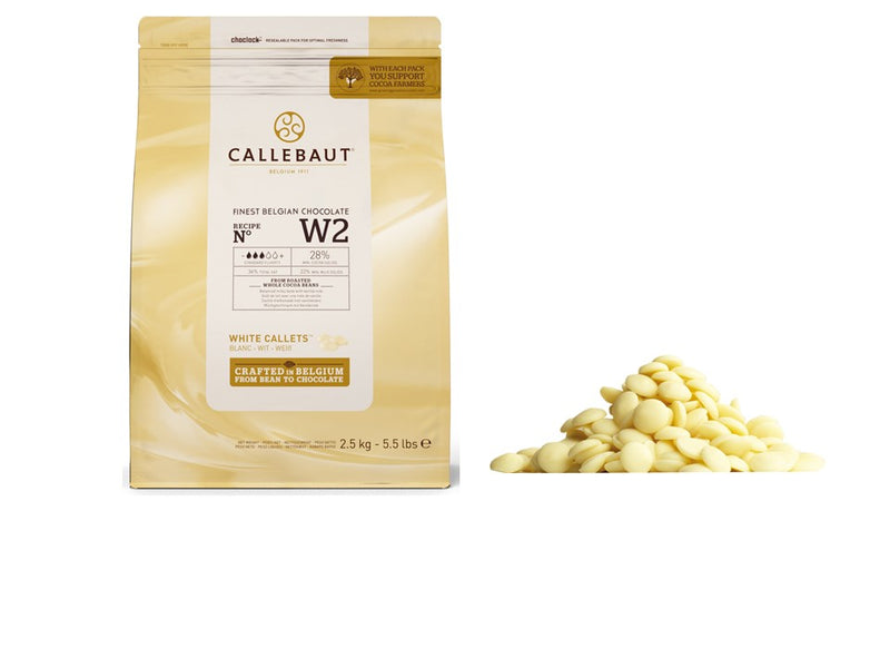 Callebaut White Couverture Chocolate Callets (Melts) 28% - 2.5kg
