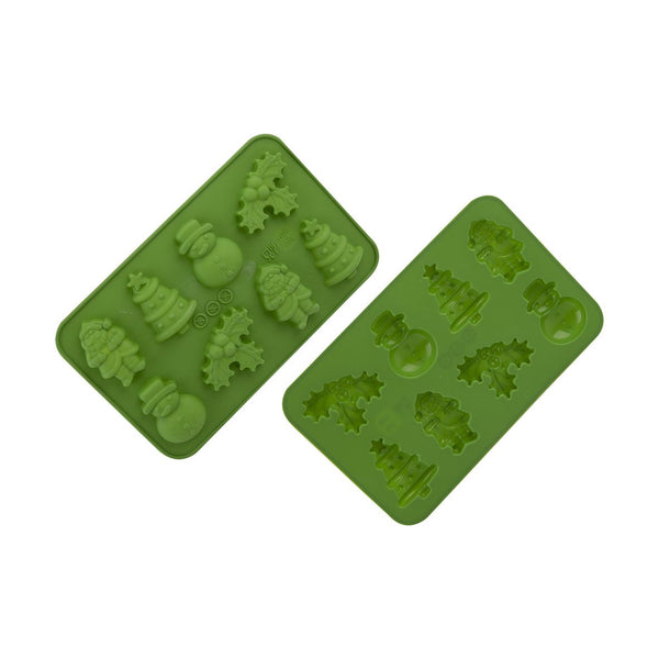Chocolate Mould - Christmas Assortment Silicone Chocolate Mould (Set of 2) - Green