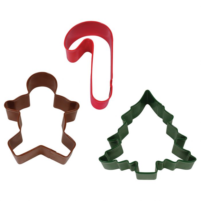 Christmas Cookie Cutter 3pc Set - Tree, Candy Cane, Gingerbread Man - R&M