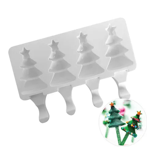 Popsicle Mould - Christmas Tree with Star Popsicle Mould (4 Cavities)