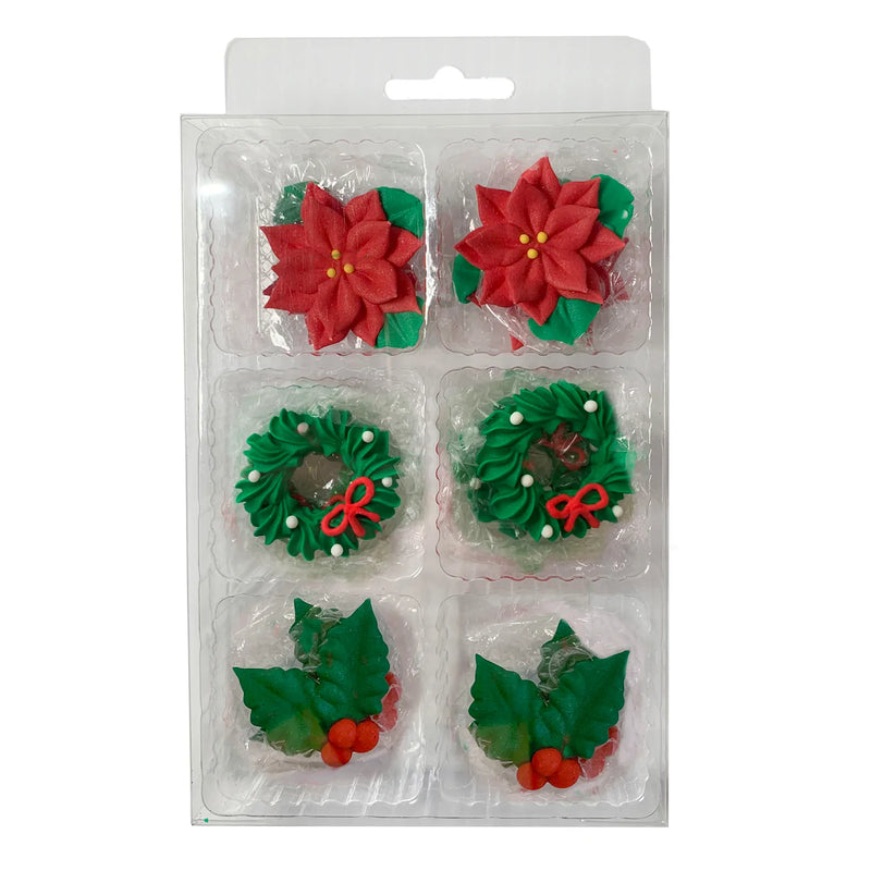 Classic Christmas Assortment Icing Decorations 18pc - Medium