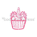 Stencil - PYO Cookie Stencil - Unicorn Cupcake