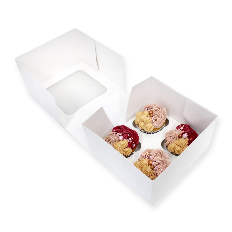 Cupcake Box - 4 Hold (White)