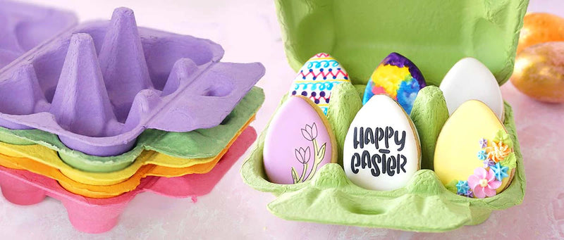 Cookie / Chocolate Box - Easter Egg Carton - 6 cavity - Green