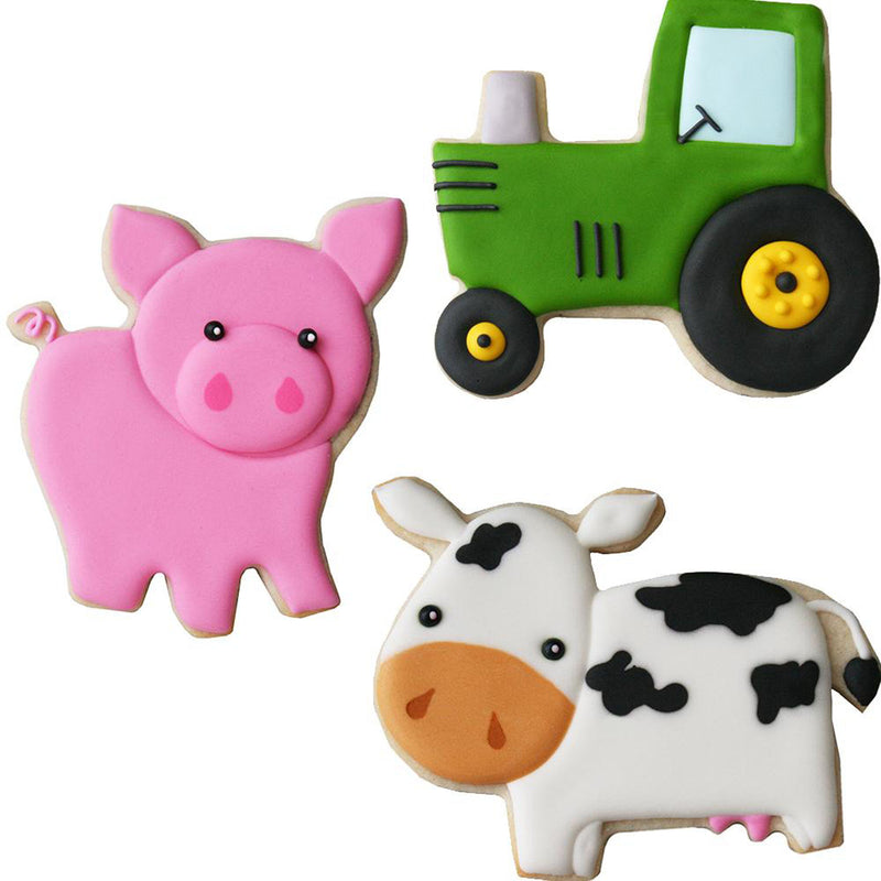 Cookie Cutter Set - Farmyard (Cow, Pig, Tractor)