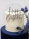 Cake Topper - Floating Transparent Happy Birthday Cake Topper (with pick)