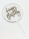 Cake Topper - Floating Transparent Happy Birthday Cake Topper (with pick)